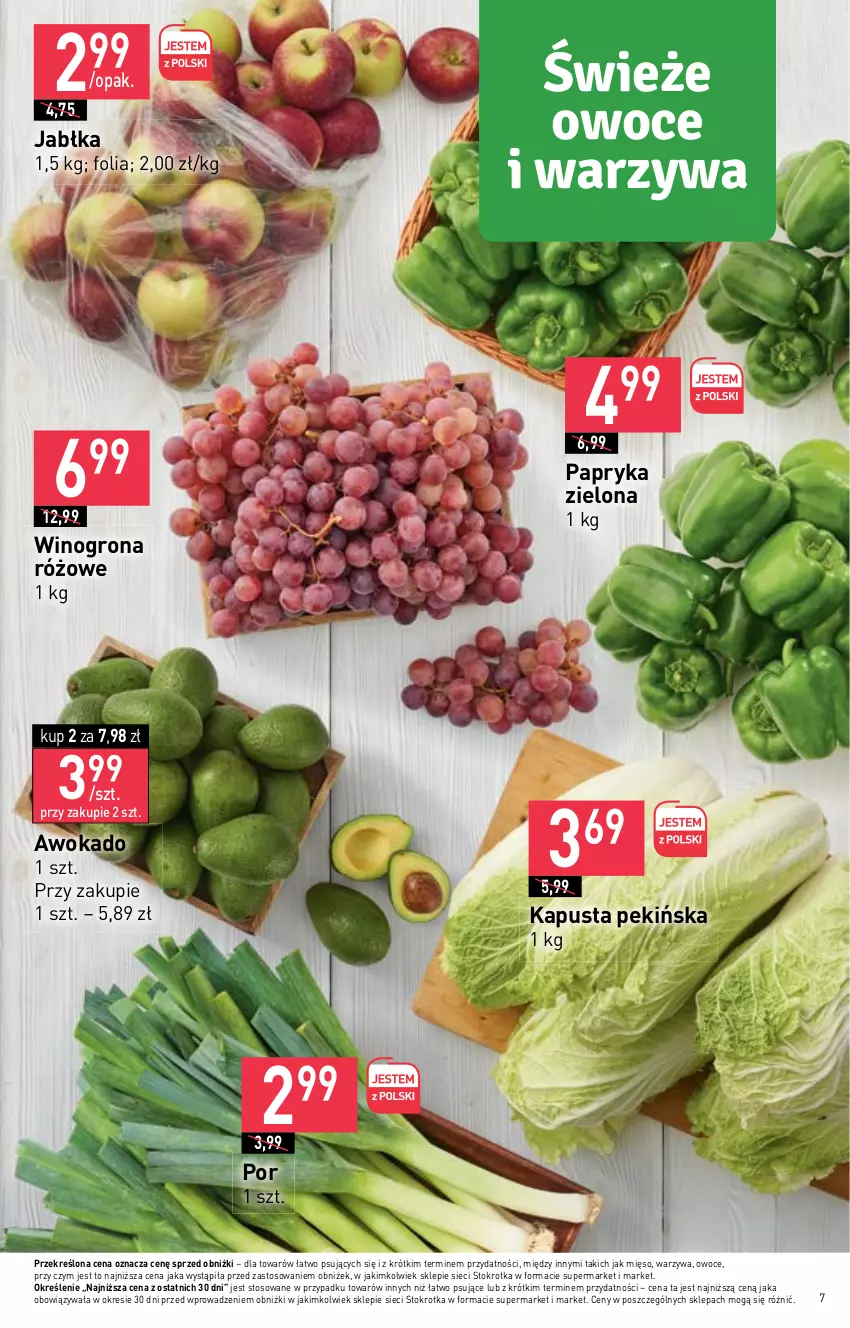 Gazetka promocyjna Stokrotka - Market - ważna 12.10 do 18.10.2023 - strona 7 - produkty: Jabłka, Mięso, Owoce, Papryka, Por, Warzywa, Wino, Winogrona