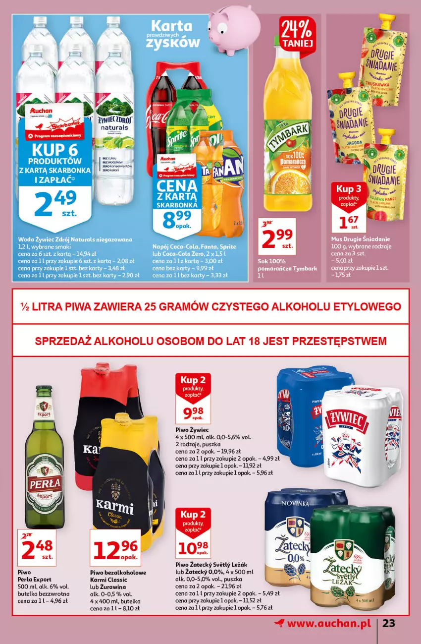 Gazetka promocyjna Auchan - Kawa i czekolada aromatycznie i słodko Hipermarkety - ważna 21.10 do 31.10.2021 - strona 23 - produkty: Coca-Cola, Fa, Fanta, Gra, Karmi, Napój, Perła, Piwa, Piwo, Por, Sprite, Woda