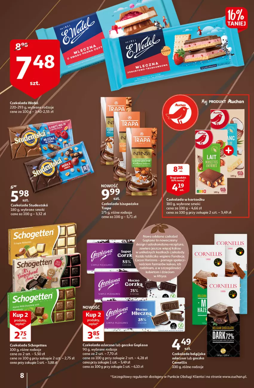 Gazetka promocyjna Auchan - Kawa i czekolada aromatycznie i słodko Hipermarkety - ważna 21.10 do 31.10.2021 - strona 8 - produkty: Czekolada, Czekolada mleczna, Goplana, Isla, LANA, LG, Schogetten