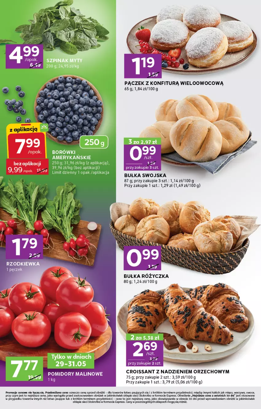 Gazetka promocyjna Stokrotka - Stokrotka Express - ważna 29.05 do 04.06.2025 - strona 2 - produkty: Bułka, Croissant, Mięso, Owoce, Pączek, Warzywa