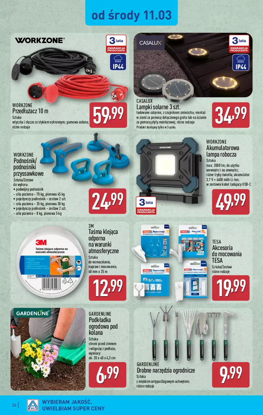 Gazetka promocyjna Aldi - Pełna oferta - ważna 09.03 do 14.03.2026 - strona 26 - produkty: Akumulator, Klej, Lampa, LANA, LG, Podkład, Podkładka, Por