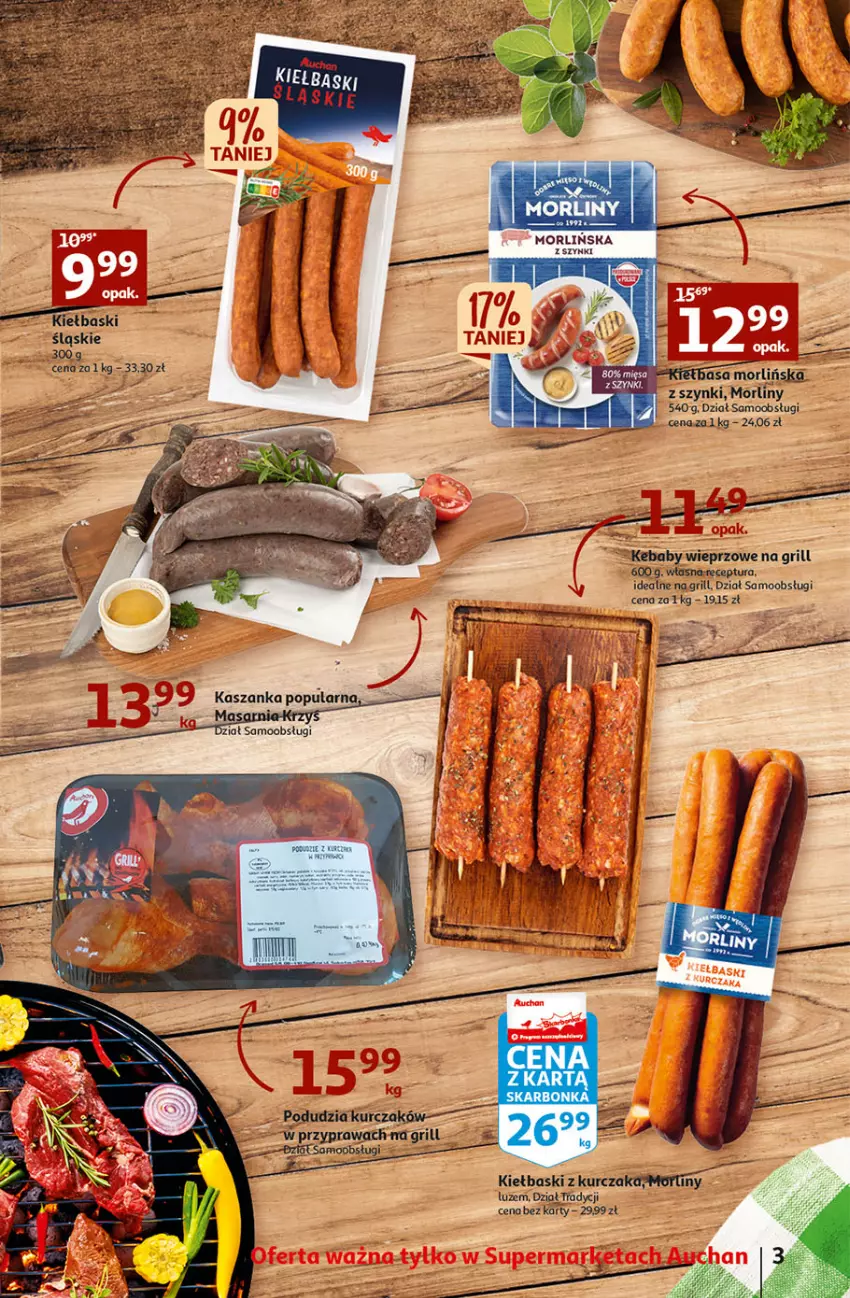 Gazetka promocyjna Auchan - Gazetka Wielkie majowe odkrycia cenowe Supermarket Auchan - ważna 27.04 do 02.05.2023 - strona 3 - produkty: Fa, Grill, Kurczak, LG, Morliny, Top