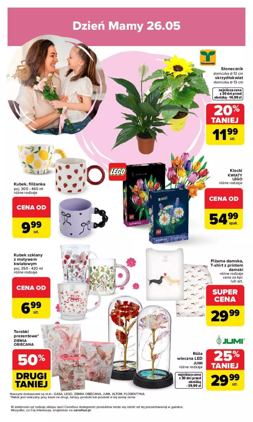 Gazetka promocyjna Carrefour - Gazetka Dzień Matki - ważna 18.05 do 23.05.2026 - strona 3 - produkty: Fa, Filiżanka, Klocki, Kubek, LEGO, Piżama, Róża, T-shirt