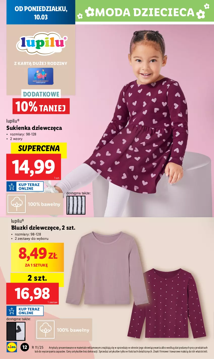 Gazetka promocyjna Lidl - GAZETKA - ważna 10.03 do 15.03.2025 - strona 12 - produkty: Chleb, Dzieci, Moda, Ser, Sukienka