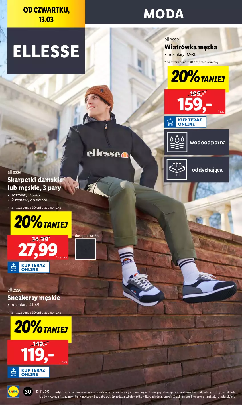 Gazetka promocyjna Lidl - GAZETKA - ważna 10.03 do 15.03.2025 - strona 30 - produkty: Karp, Moda, Por, Skarpetki, Sneakersy, Wiatrówka