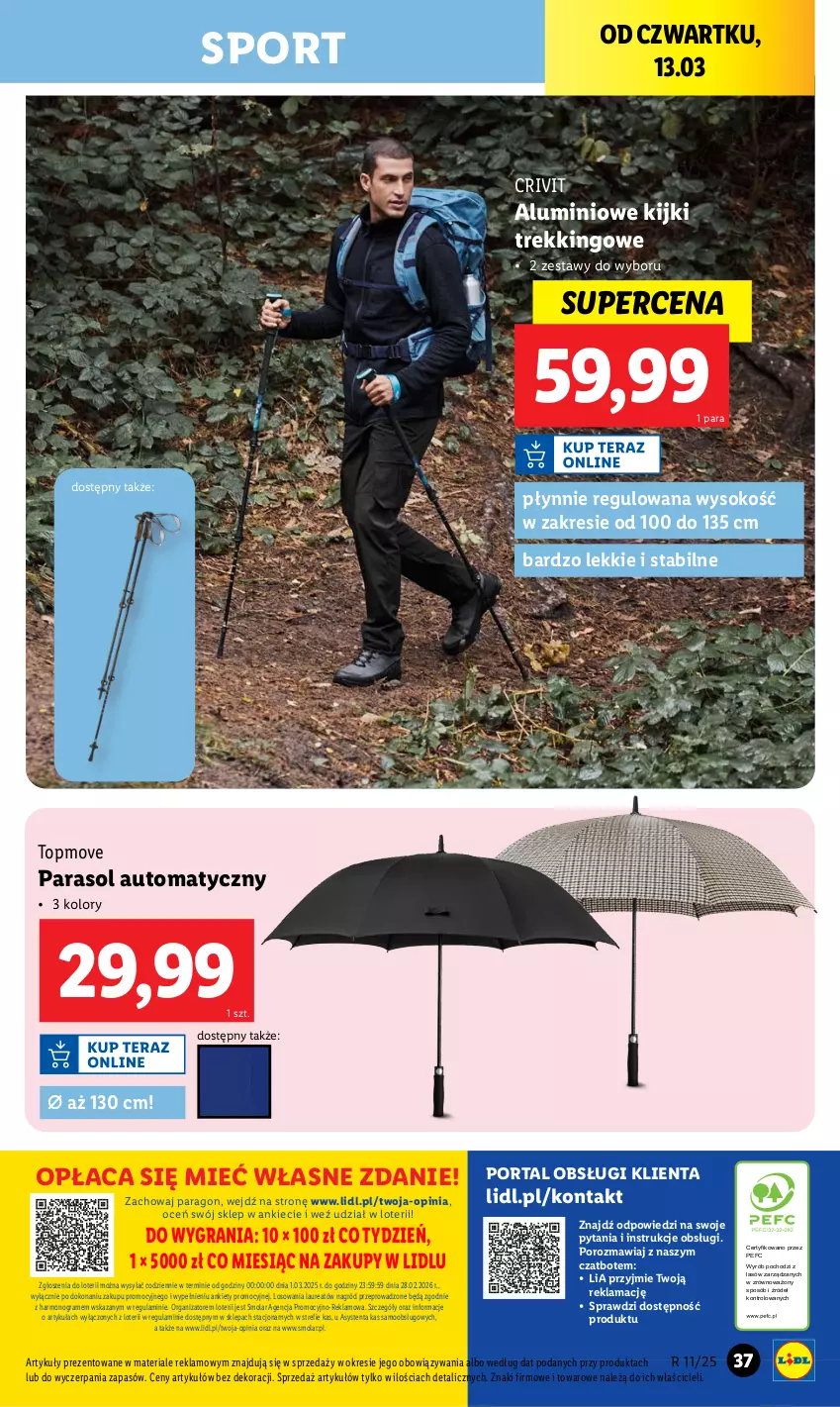 Gazetka promocyjna Lidl - GAZETKA - ważna 10.03 do 15.03.2025 - strona 37 - produkty: Gra, Laur, Mola, Parasol, Por, Portal, Sok, Sport, Top