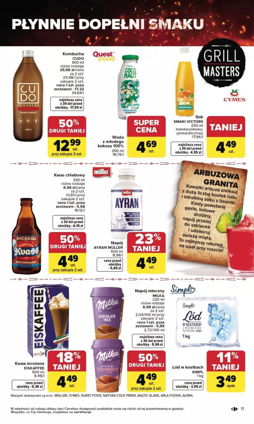 Gazetka promocyjna Carrefour - Gazetka Grill Cię wzywa od czwartku! - ważna 23.04 do 02.05.2026 - strona 12 - produkty: Chleb, Fa, Kawa, Kokos, Milka, Napój, Napój mleczny, Woda