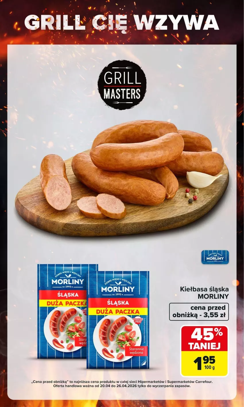 Gazetka promocyjna Carrefour - Gazetka Grill Cię wzywa od czwartku! - ważna 23.04 do 02.05.2026 - strona 2 - produkty: Fa, Kiełbasa, Kiełbasa śląska, Mięso, Morliny