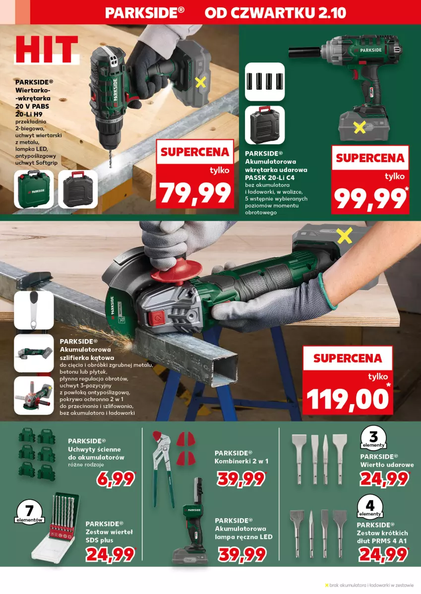 Gazetka promocyjna Kaufland - Kaufland - ważna 02.10 do 08.10.2025 - strona 10 - produkty: Akumulator, Lampa, Parkside, Pokrywa, Szlifierka, Szlifierka kątowa, Tarka, Uchwyty, Wkręt, Wkrętarka, Zestaw wierteł