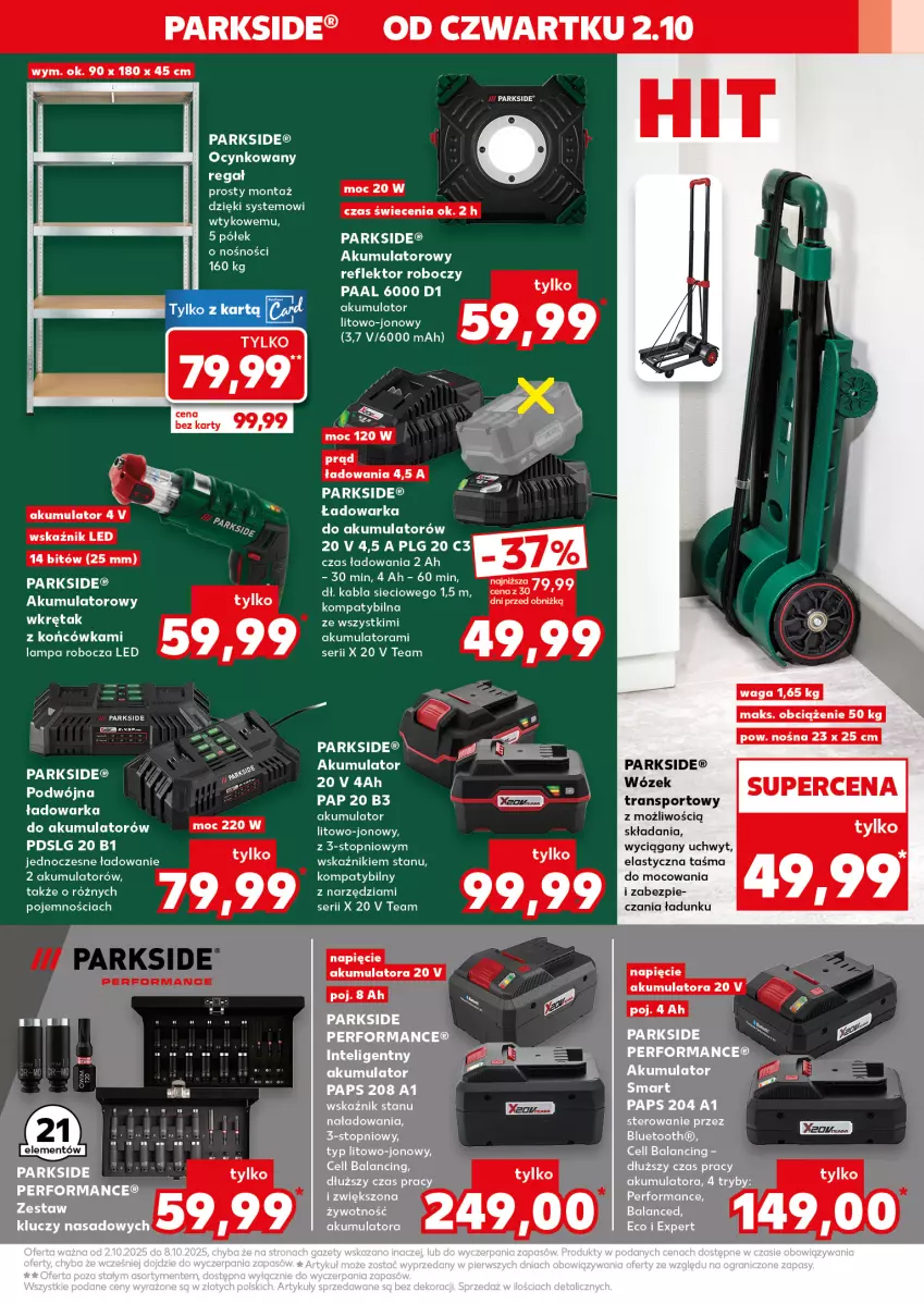 Gazetka promocyjna Kaufland - Kaufland - ważna 02.10 do 08.10.2025 - strona 11 - produkty: Akumulator, Cynk, Fa, Intel, Lampa, Lampa robocza LED, LG, Parkside, Por, Ser, Sos, Sport, Top, Tran, Waga, Warka, Wózek