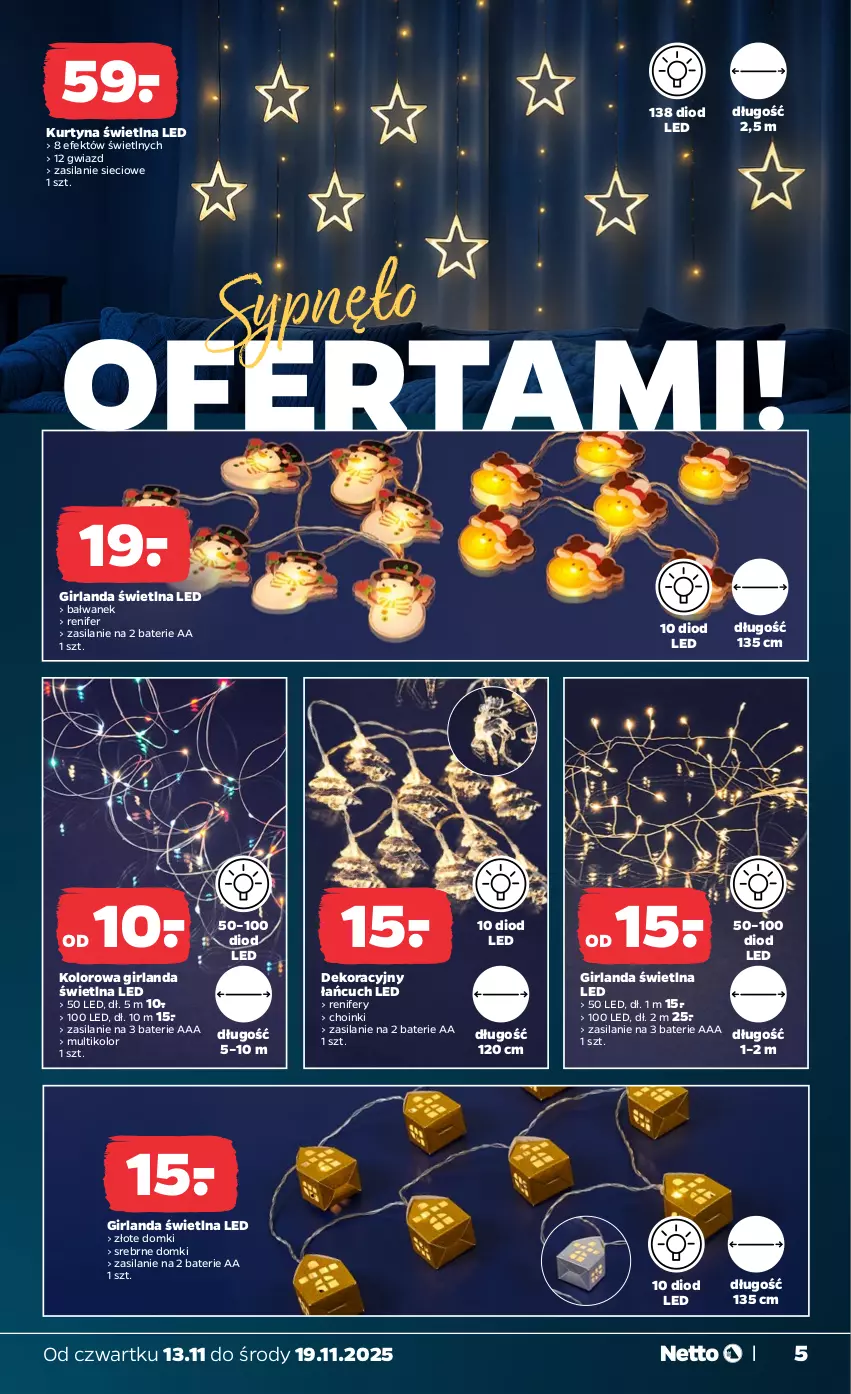 Gazetka promocyjna Netto - Od Czwartku Przemysłowa - ważna 13.11 do 19.11.2025 - strona 5 - produkty: Girlanda, Renifer, Silan