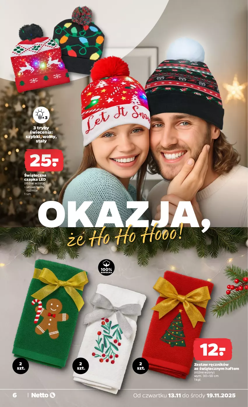 Gazetka promocyjna Netto - Od Czwartku Przemysłowa - ważna 13.11 do 19.11.2025 - strona 6 - produkty: Czapka, Ręcznik