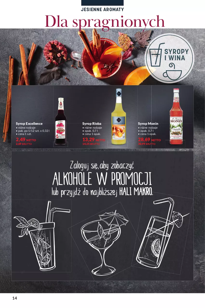 Gazetka promocyjna Makro - [Oferta specjalna] Jesienne aromaty - ważna 19.10 do 30.10.2021 - strona 14 - produkty: Rioba, Syrop, Syropy