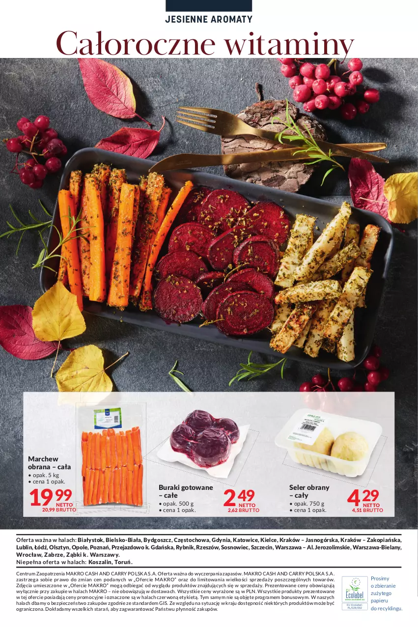 Gazetka promocyjna Makro - [Oferta specjalna] Jesienne aromaty - ważna 19.10 do 30.10.2021 - strona 16 - produkty: Buraki, Gra, Kosz, Papier, Piec, Rum, Seler obrany, Sos, Szal