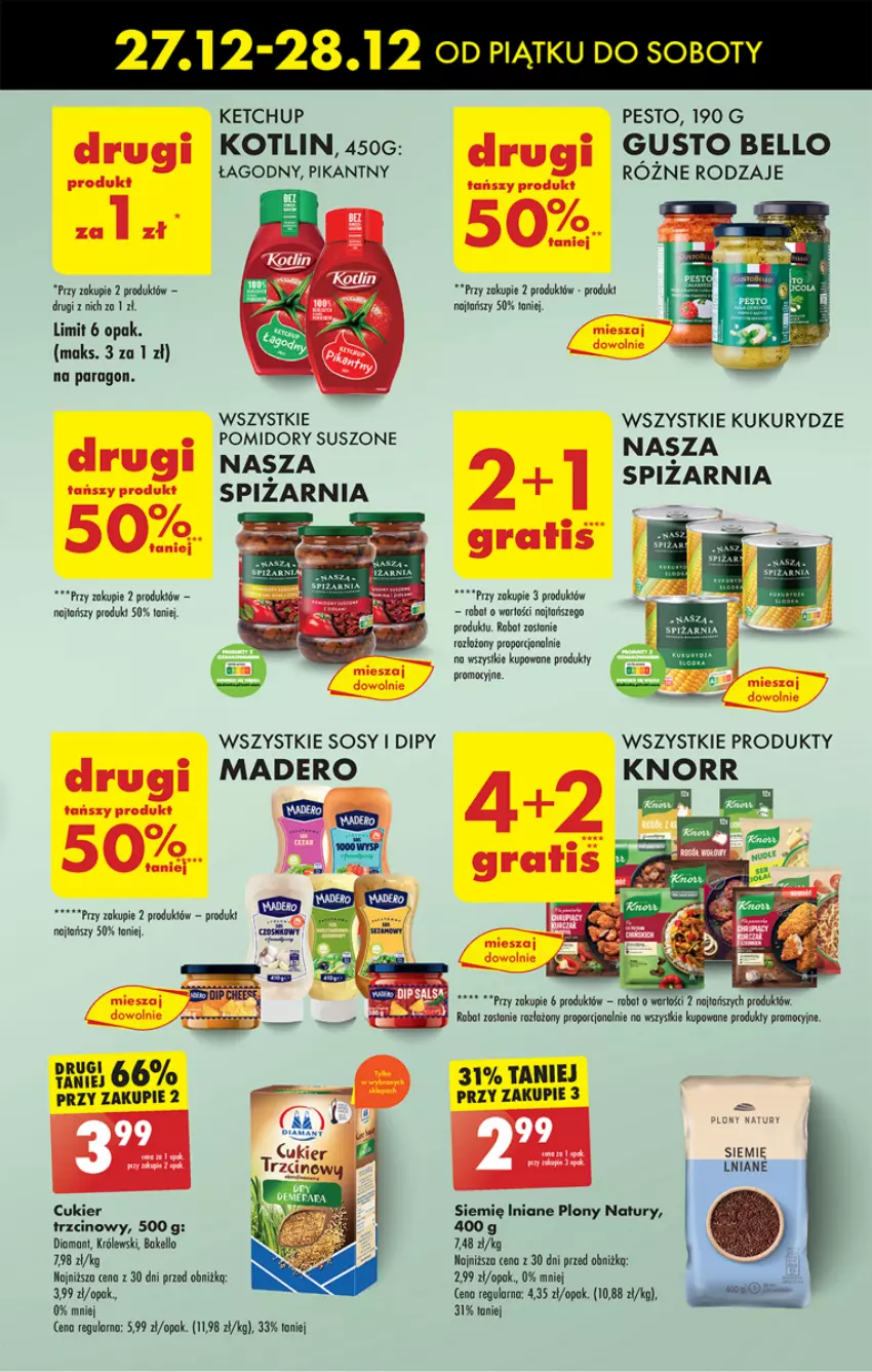 Gazetka promocyjna Biedronka - Od Czwartku - ważna 27.12.2024 do 01.01.2025 - strona 43 - produkty: Bell, Cukier, Diamant, Gra, Ketchup, Kotlin, Królewski, Pesto, Pomidory, Por, Pur, Robot, Sos