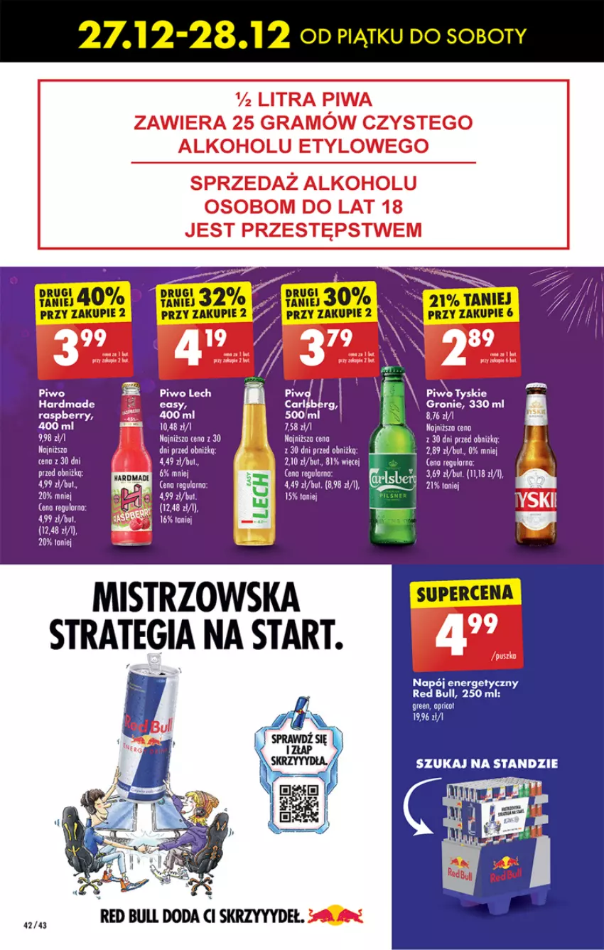 Gazetka promocyjna Biedronka - Od Czwartku - ważna 27.12.2024 do 01.01.2025 - strona 50 - produkty: Fa, Koc, LG, Napój, Napój energetyczny, Piwo, Red Bull, Tyskie