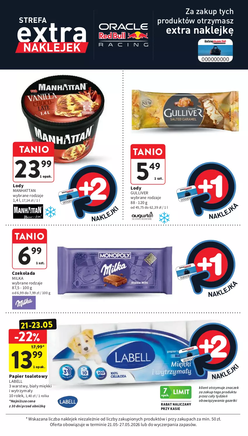Gazetka promocyjna Intermarche - Gazetka promocyjna - ważna 21.05 do 27.05.2026 - strona 11 - produkty: Bell, Czekolada, Fa, Klej, Lody, Milka, Papier, Papier toaletowy