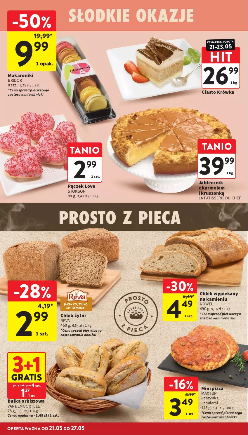 Gazetka promocyjna Intermarche - Gazetka promocyjna - ważna 21.05 do 27.05.2026 - strona 24 - produkty: Bułka, Chleb, Gra, Makaron, Pączek, Pizza, Salami, Ser, Top
