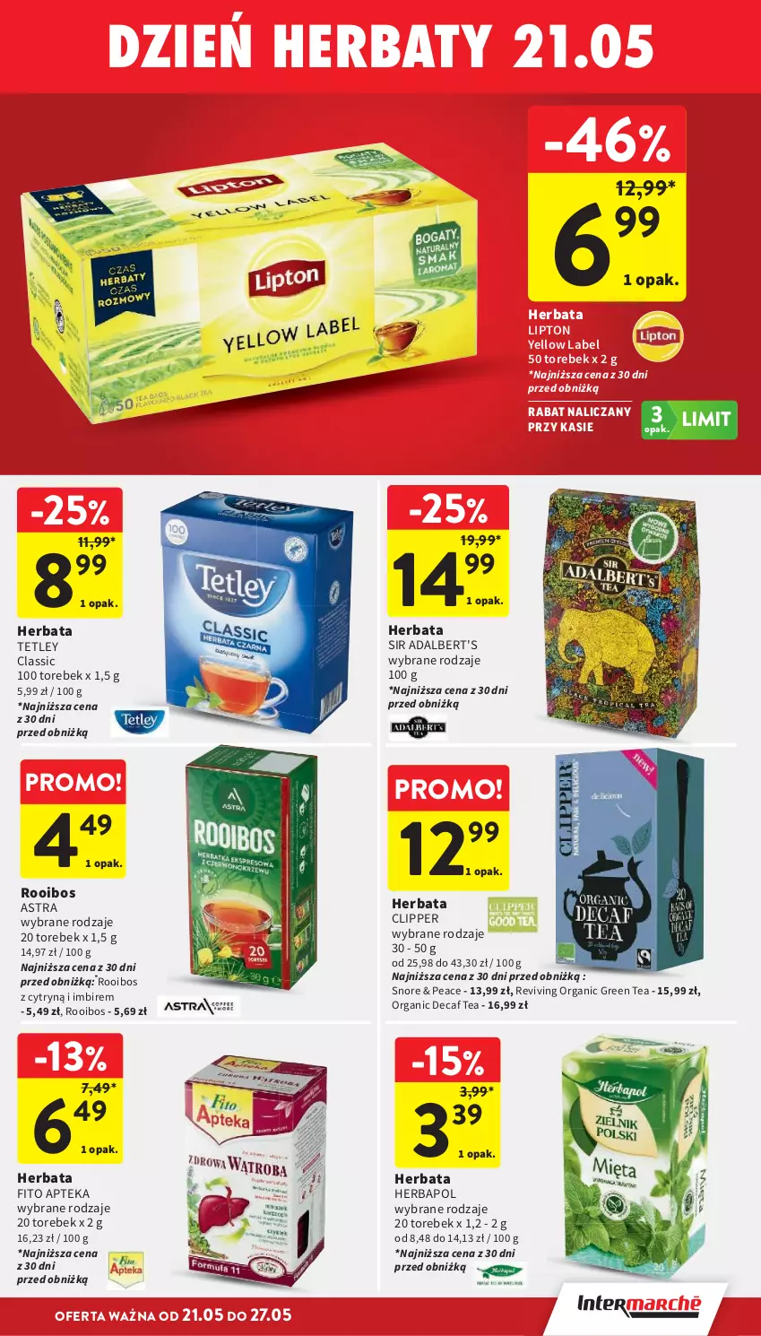 Gazetka promocyjna Intermarche - Gazetka promocyjna - ważna 21.05 do 27.05.2026 - strona 27 - produkty: Apteka, Herbapol, Herbata, Imbir, Lipton, Tetley
