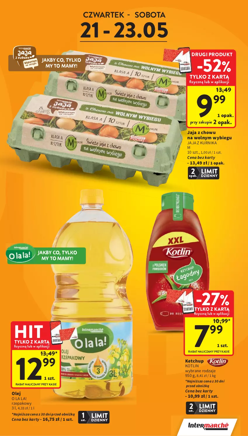 Gazetka promocyjna Intermarche - Gazetka promocyjna - ważna 21.05 do 27.05.2026 - strona 3 - produkty: Jaja, Ketchup, Kotlin, Olej