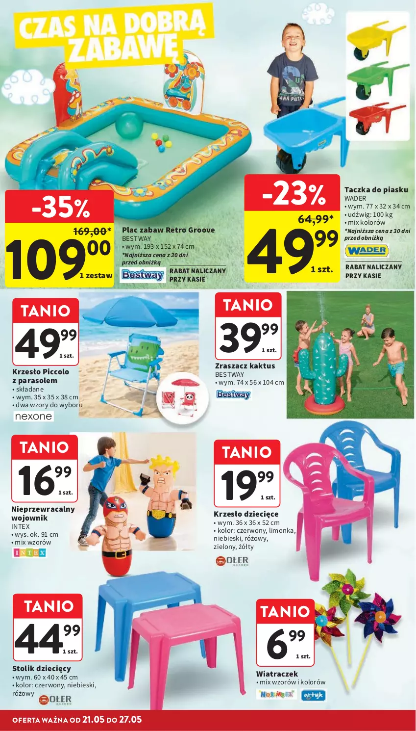 Gazetka promocyjna Intermarche - Gazetka promocyjna - ważna 21.05 do 27.05.2026 - strona 40 - produkty: Dzieci, Dźwig, Kaktus, Krzesło, Limonka, Parasol, Stolik