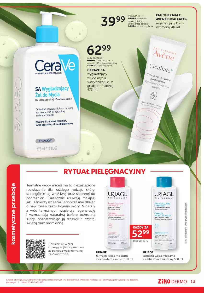 Gazetka promocyjna Ziko - Gazetka Ziko Dermo - ważna 20.02 do 03.03.2025 - strona 13 - produkty: Avène, CeraVe, Fa, Makijaż, Woda, Woda micelarna