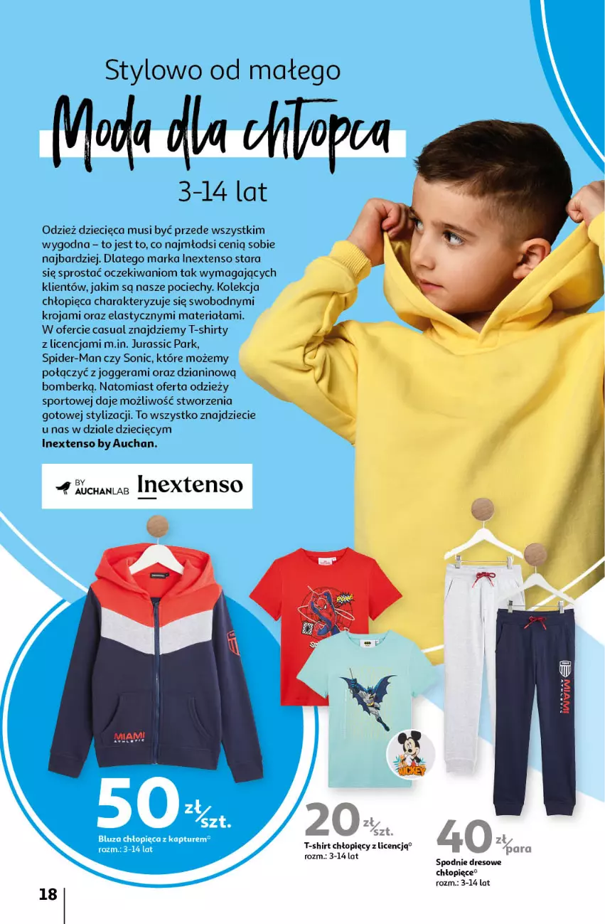 Gazetka promocyjna Auchan - Gazetka Wiosenne inspiracje Hipermarket Auchan - ważna 29.02 do 13.03.2024 - strona 18 - produkty: Dres, Dzieci, Mus, Por, Spodnie, Spodnie dresowe, Sport, T-shirt