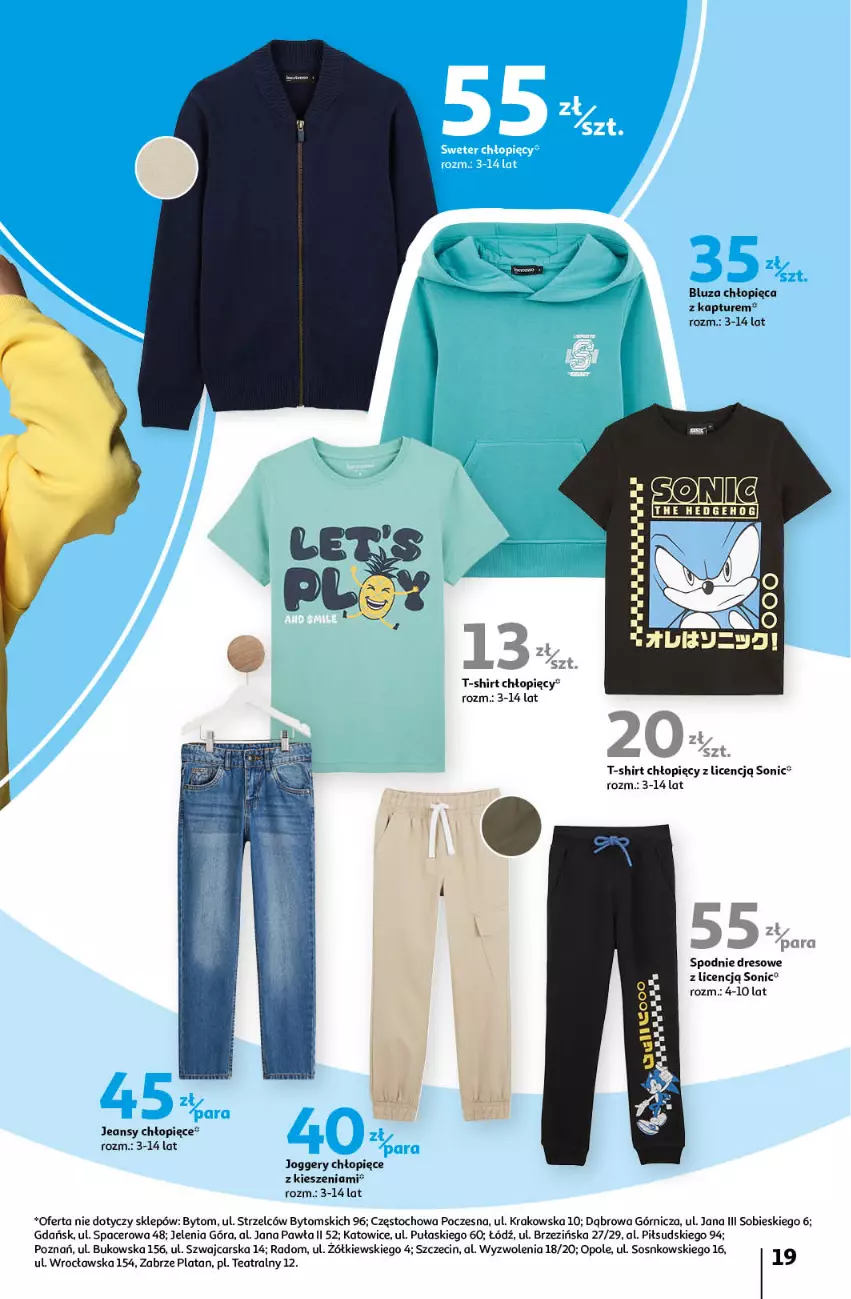 Gazetka promocyjna Auchan - Gazetka Wiosenne inspiracje Hipermarket Auchan - ważna 29.02 do 13.03.2024 - strona 19 - produkty: Acer, Bluza, Cars, Dres, Sos, Spodnie, Spodnie dresowe, T-shirt
