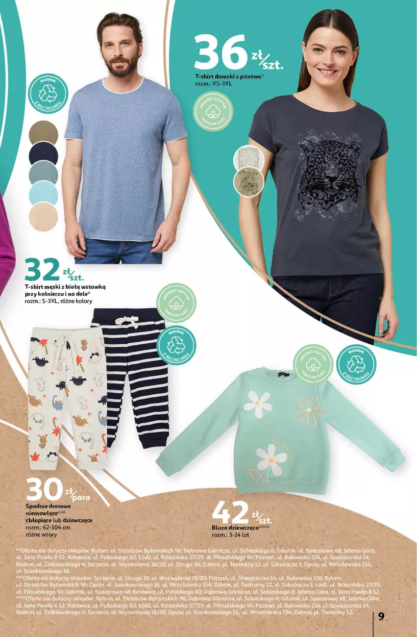 Gazetka promocyjna Auchan - Gazetka Wiosenne inspiracje Hipermarket Auchan - ważna 29.02 do 13.03.2024 - strona 9 - produkty: Bluza, Dres, Spodnie, Spodnie dresowe, T-shirt