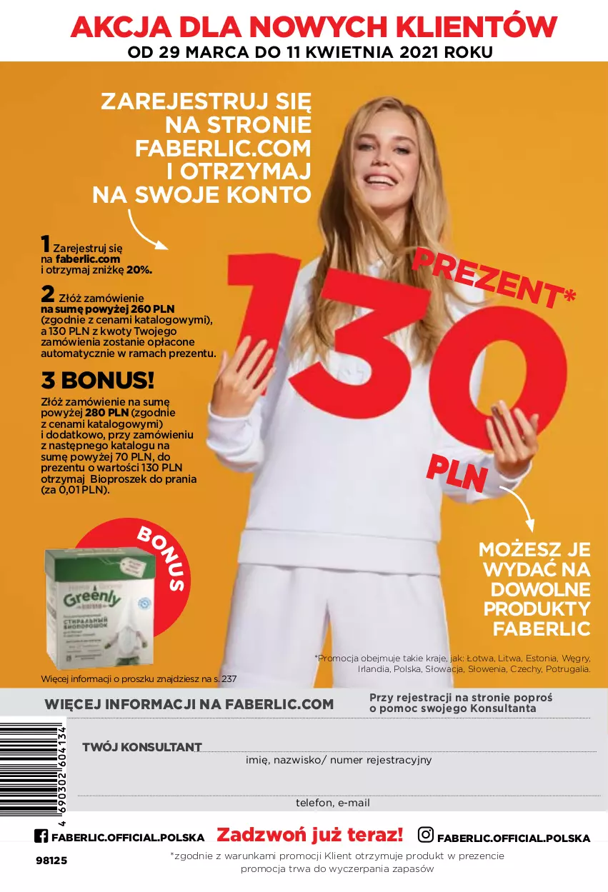 Gazetka promocyjna Faberlic - Gazetka - ważna 29.03 do 11.04.2021 - strona 308 - produkty: Fa, Gry, Proszek do prania, Rama, Telefon, Tera