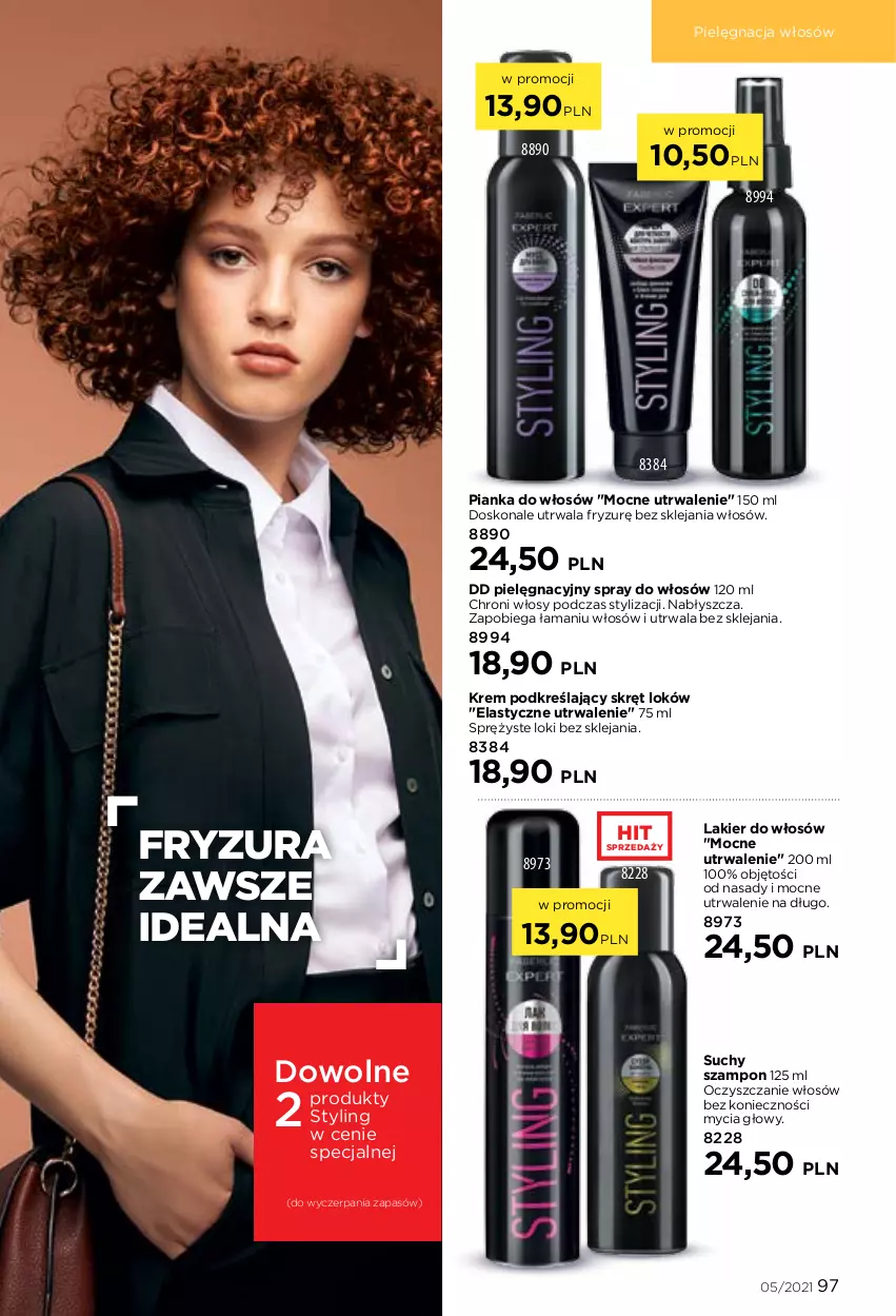 Gazetka promocyjna Faberlic - Gazetka - ważna 29.03 do 11.04.2021 - strona 97 - produkty: Klej, Lakier, Lakier do włosów, Pianka do włosów, Pielęgnacja włosów, Suchy szampon, Szampon