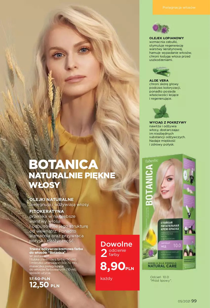 Gazetka promocyjna Faberlic - Gazetka - ważna 29.03 do 11.04.2021 - strona 99 - produkty: Aloe vera, Cień, Fa, Farba do włosów, Miód, Mleczko, Olej, Pielęgnacja włosów