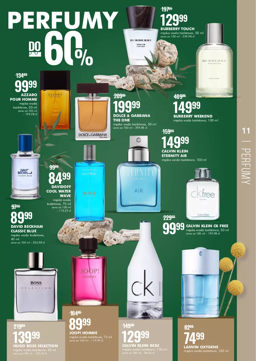 Gazetka promocyjna Super Pharm - Gazetka - ważna 29.09 do 12.10.2022 - strona 11 - produkty: Azzaro, Burberry, Calvin Klein, David Beckham, Davidoff, Hugo Boss, JOOP!, Lanvin, Perfum, The ONE, Woda, Woda toaletowa