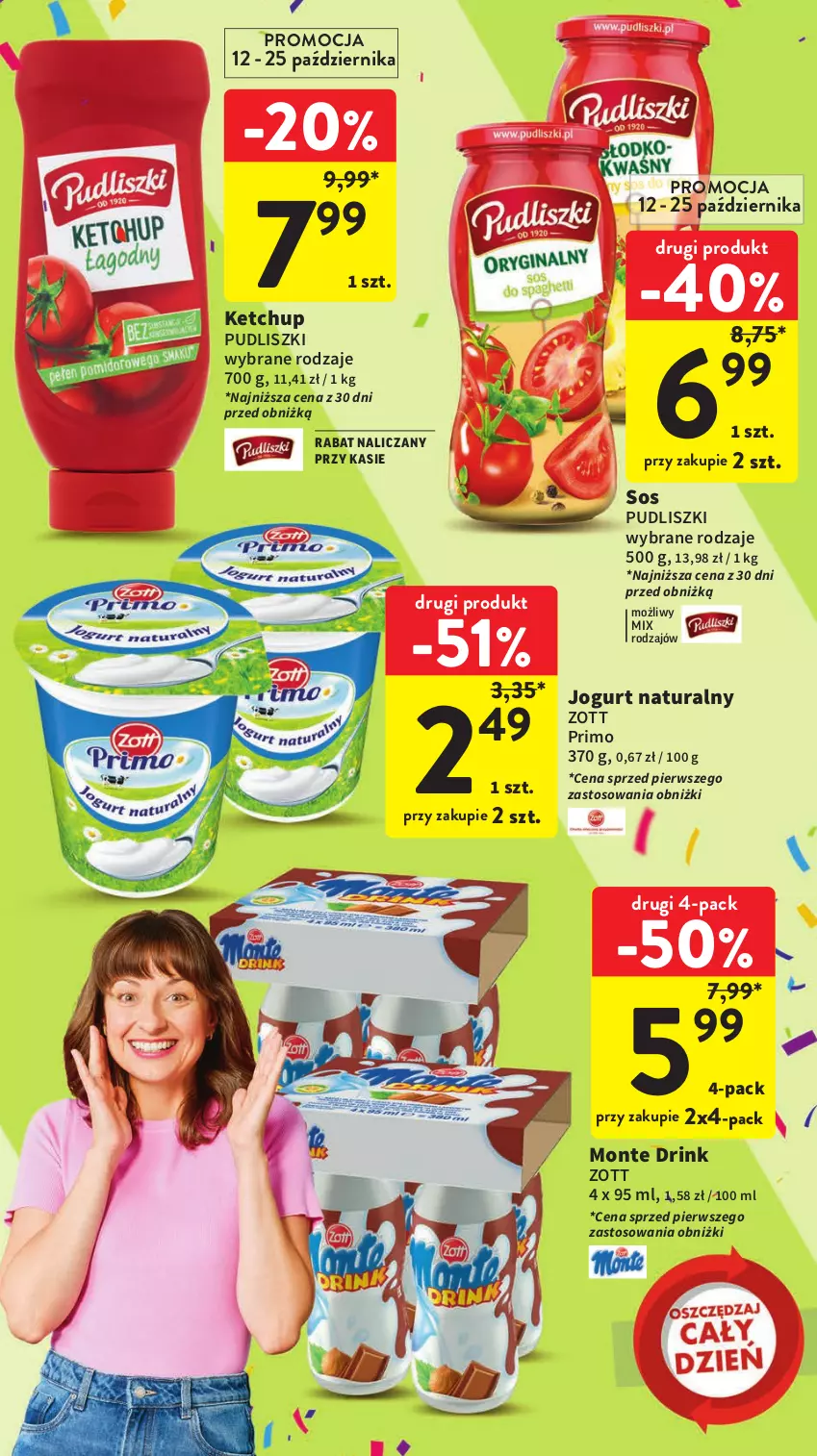 Gazetka promocyjna Intermarche - Gazetka Intermarche - ważna 12.10 do 18.10.2023 - strona 3 - produkty: Jogurt, Jogurt naturalny, Ketchup, Monte, Pudliszki, Sos, Zott, Zott Primo