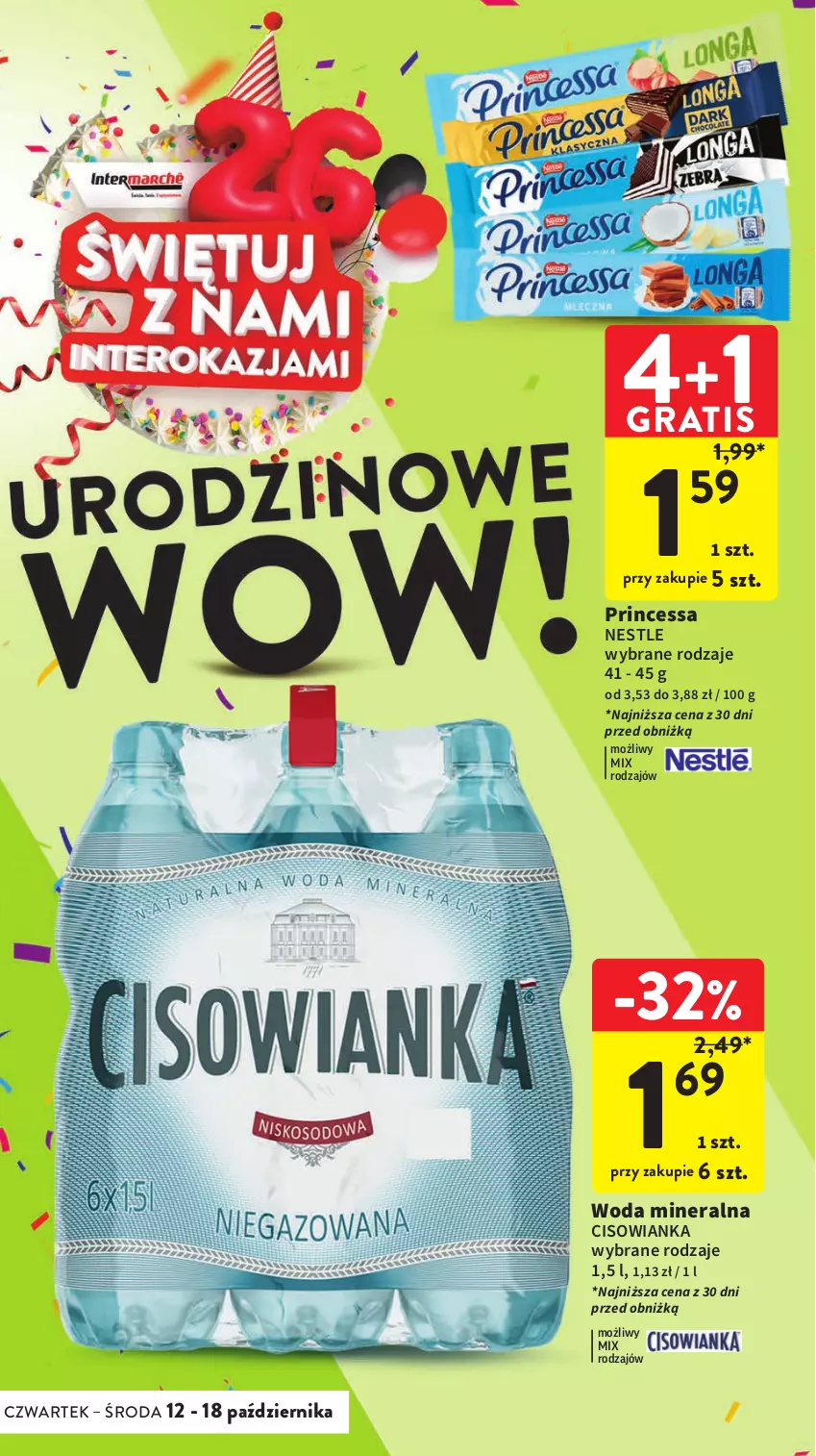 Gazetka promocyjna Intermarche - Gazetka Intermarche - ważna 12.10 do 18.10.2023 - strona 4 - produkty: Cisowianka, Gra, Princessa, Woda, Woda mineralna