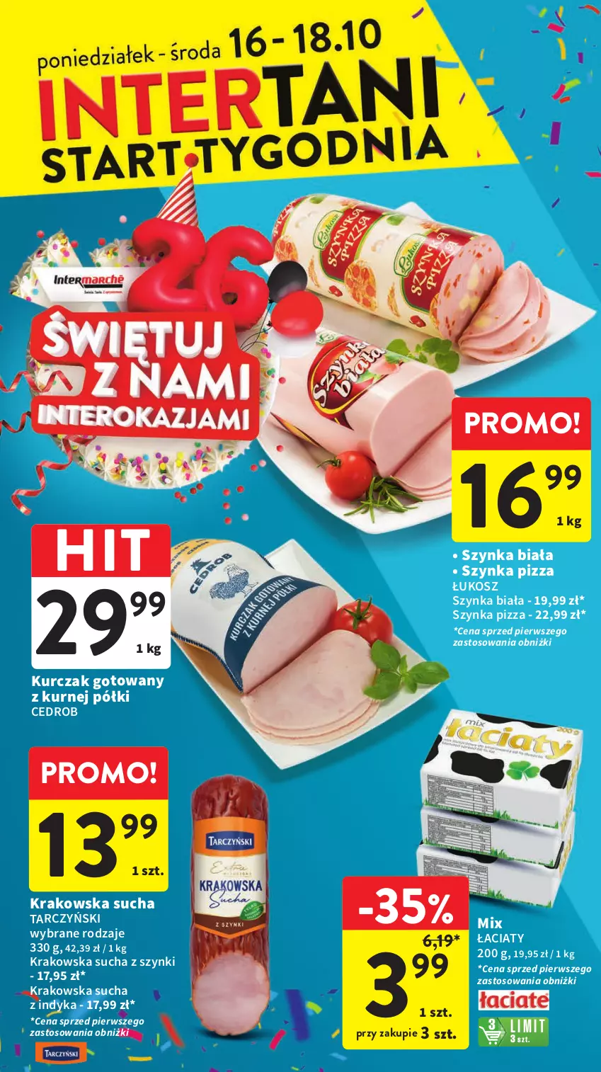 Gazetka promocyjna Intermarche - Gazetka Intermarche - ważna 12.10 do 18.10.2023 - strona 46 - produkty: Kosz, Kurczak, Kurczak gotowany, Pizza, Szynka, Szynka biała, Tarczyński