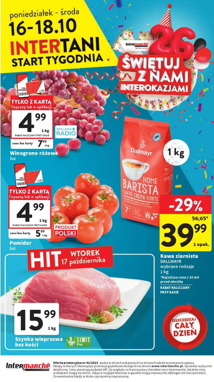 Gazetka promocyjna Intermarche - Gazetka Intermarche - ważna 12.10 do 18.10.2023 - strona 48 - produkty: Dallmayr, Kawa, Kawa ziarnista, Szynka, Szynka wieprzowa, Wino