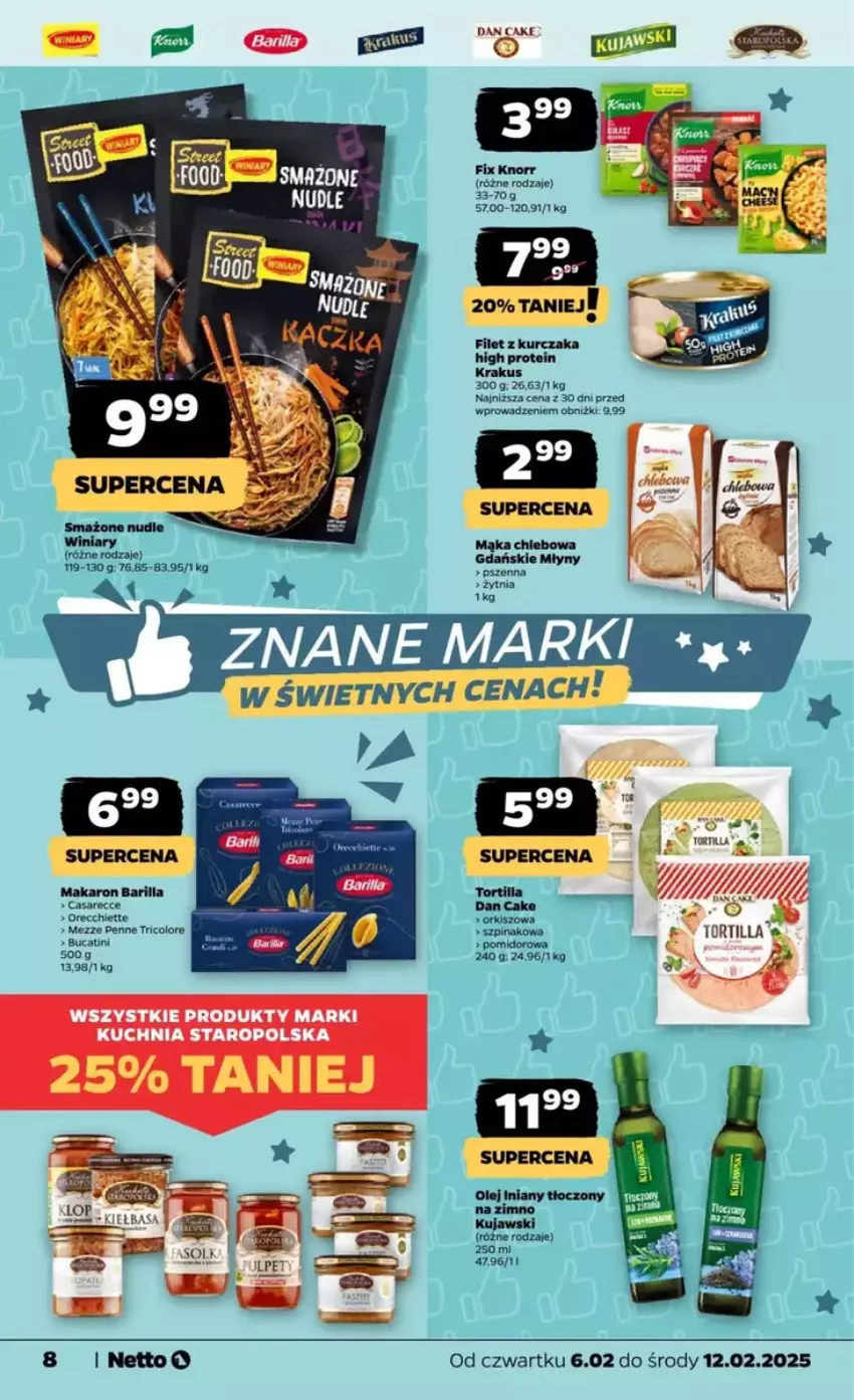 Gazetka promocyjna Netto - ważna 06.02 do 12.02.2025 - strona 11 - produkty: Barilla, Chleb, Knorr, Krakus, Kurczak, Mąka, Makaron, Penne, Szpinak