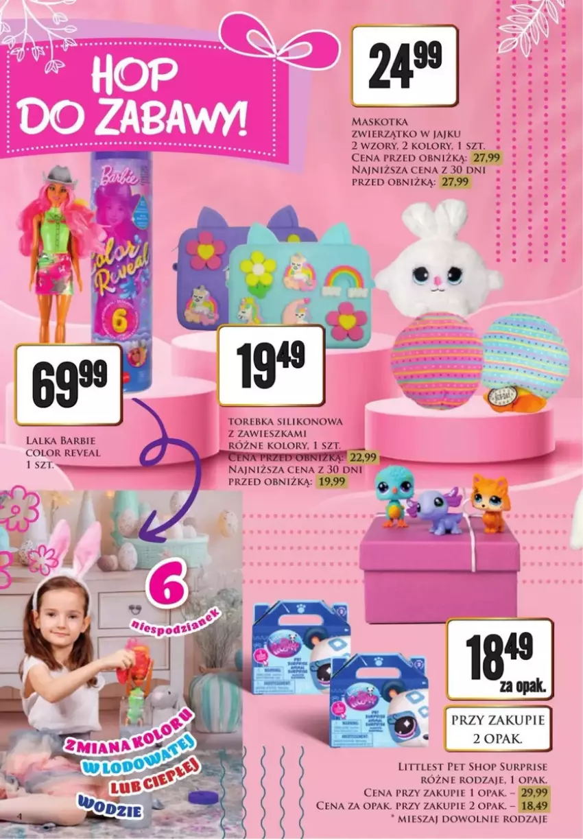 Gazetka promocyjna Dino - ważna 17.03 do 29.03.2025 - strona 19 - produkty: Barbie, Fa, Lalka, Littlest Pet Shop, Torebka, Wiko, Woda