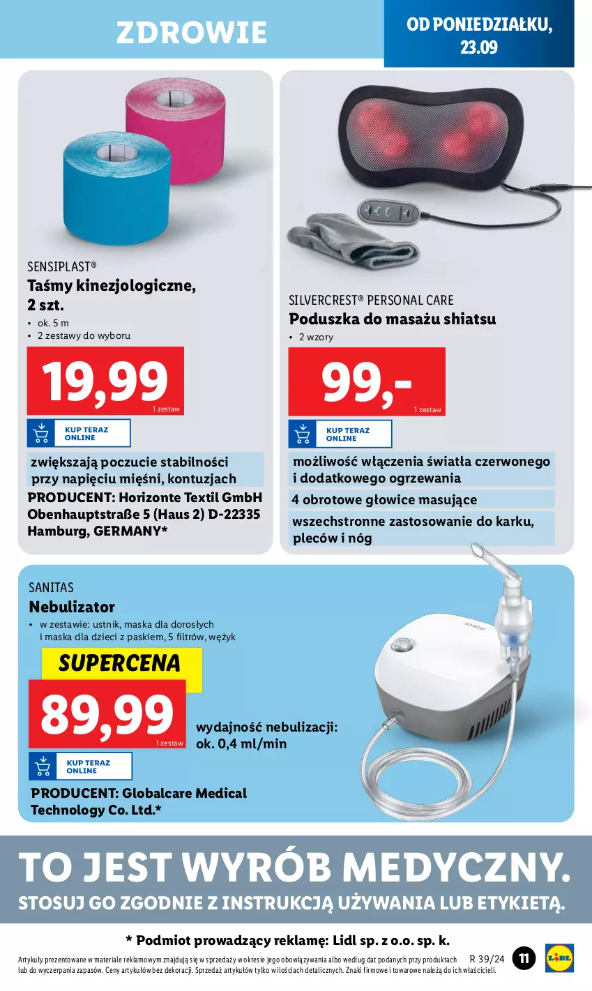 Gazetka promocyjna Lidl - GAZETKA - ważna 23.09 do 28.09.2024 - strona 15 - produkty: Dzieci, Maska, Poduszka, Silvercrest, Ustnik, Zdrowie