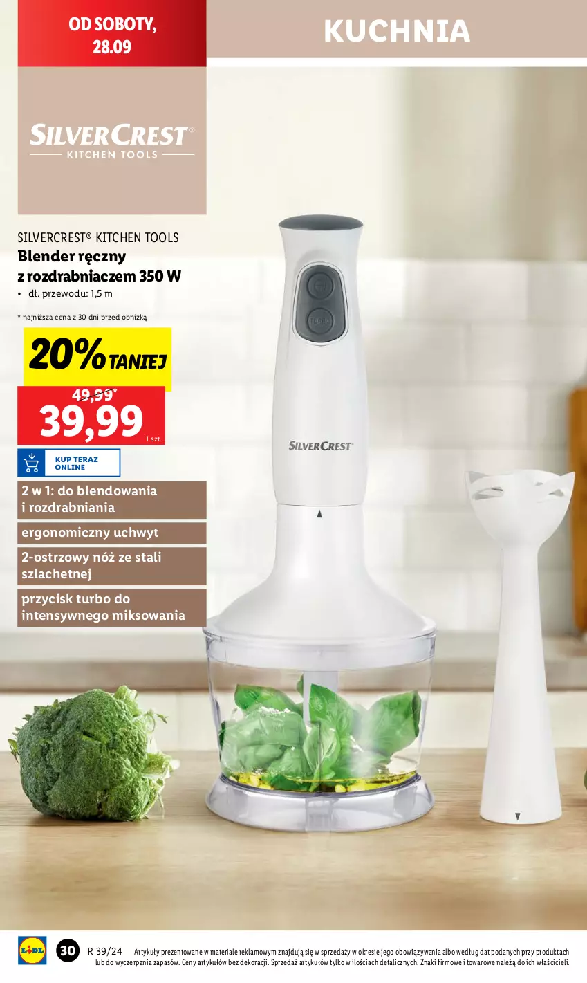 Gazetka promocyjna Lidl - GAZETKA - ważna 23.09 do 28.09.2024 - strona 34 - produkty: Blender, Blender ręczny, Kuchnia, Rozdrabniacz, Silvercrest