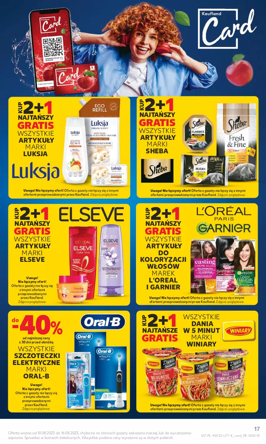 Gazetka promocyjna Kaufland - Gazetka tygodnia - ważna 10.08 do 16.08.2023 - strona 17 - produkty: Elseve, Garnier, Gra, Luksja, Sheba, Waga, Winiary