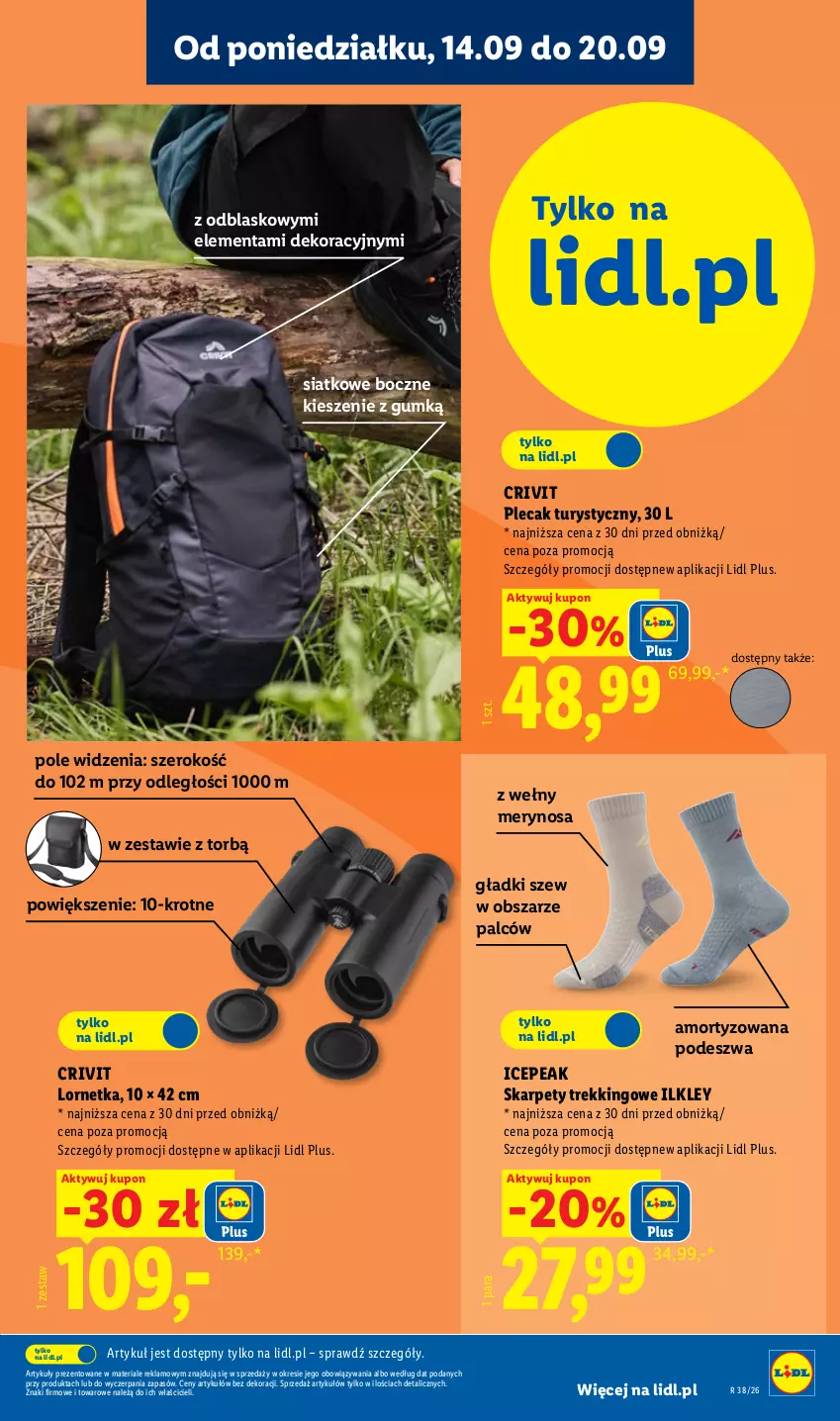 Gazetka promocyjna Lidl - Gazetka ważna od 14.09. do 19.09. - ważna 14.09 do 19.09.2026 - strona 11 - produkty: Karp, Lornetka, Plecak
