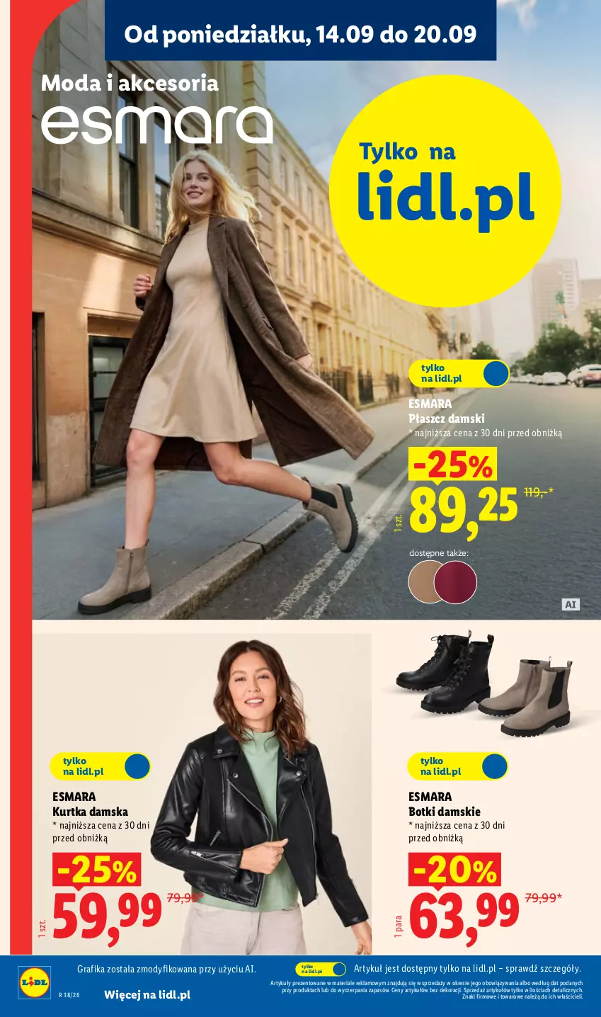 Gazetka promocyjna Lidl - Gazetka ważna od 14.09. do 19.09. - ważna 14.09 do 19.09.2026 - strona 12 - produkty: Botki, Gra, Grafika, Kurtka, Moda, Płaszcz