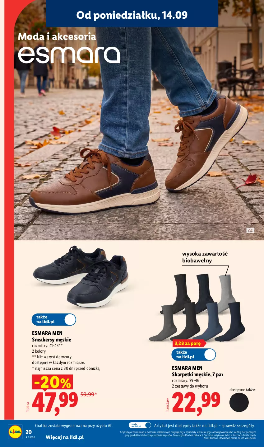 Gazetka promocyjna Lidl - Gazetka ważna od 14.09. do 19.09. - ważna 14.09 do 19.09.2026 - strona 24 - produkty: Gra, Grafika, Karp, Moda, Skarpetki, Sneakersy, Sok