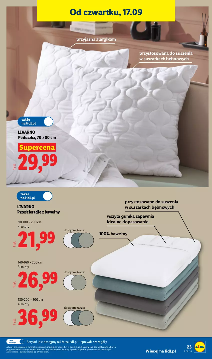 Gazetka promocyjna Lidl - Gazetka ważna od 14.09. do 19.09. - ważna 14.09 do 19.09.2026 - strona 27 - produkty: Ivar, Poduszka, Prześcieradło, Suszarka