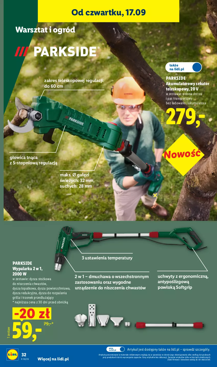 Gazetka promocyjna Lidl - Gazetka ważna od 14.09. do 19.09. - ważna 14.09 do 19.09.2026 - strona 40 - produkty: Akumulator, Grill, Ogród, Parkside, Pas transportowy, Por, Sekator, Sport, Teleskop, Top, Tran, Uchwyty