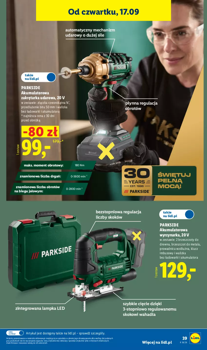 Gazetka promocyjna Lidl - Gazetka ważna od 14.09. do 19.09. - ważna 14.09 do 19.09.2026 - strona 47 - produkty: Akumulator, Parkside, Tarka, Top, Walizka, Wyrzynarka