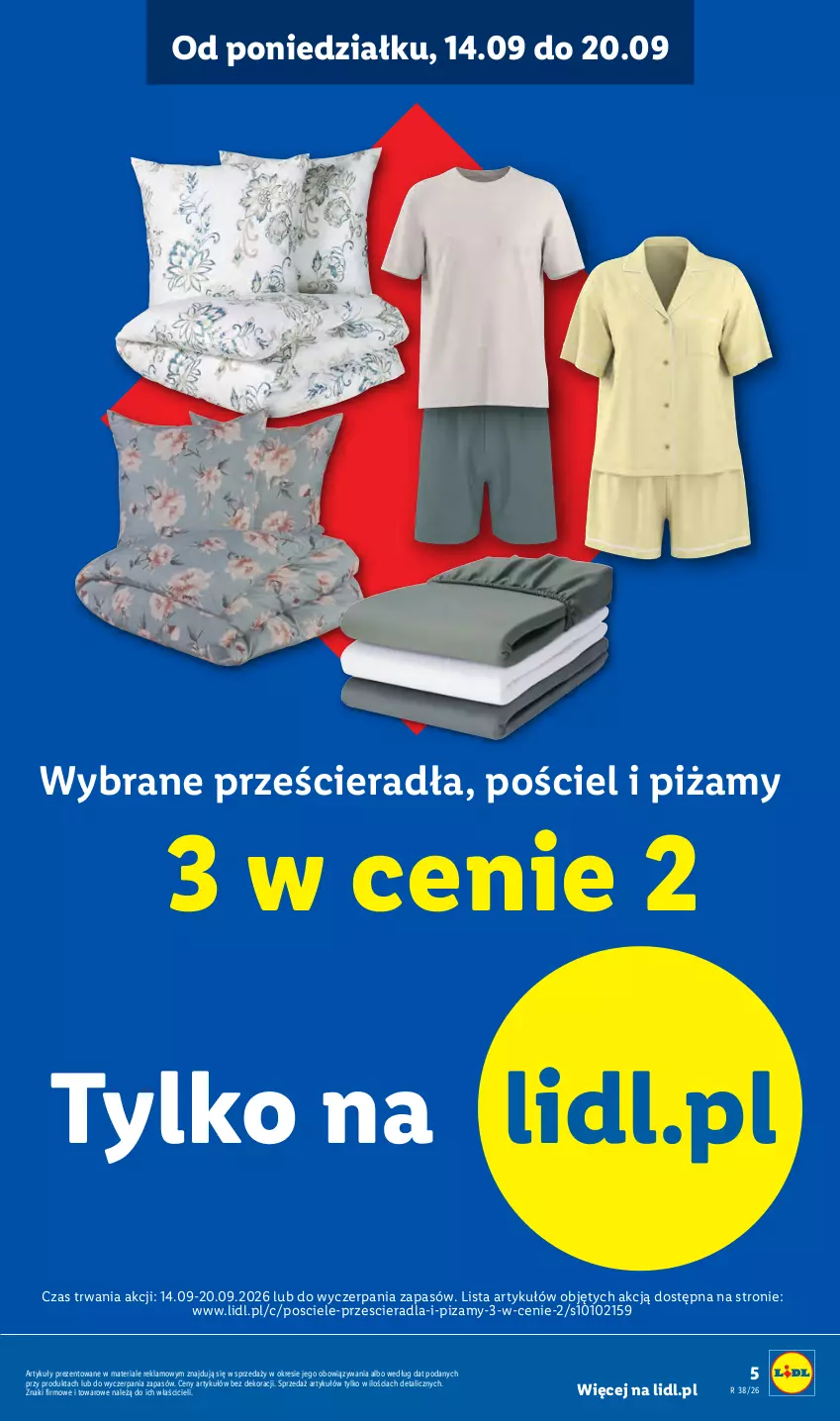 Gazetka promocyjna Lidl - Gazetka ważna od 14.09. do 19.09. - ważna 14.09 do 19.09.2026 - strona 5 - produkty: Pościel