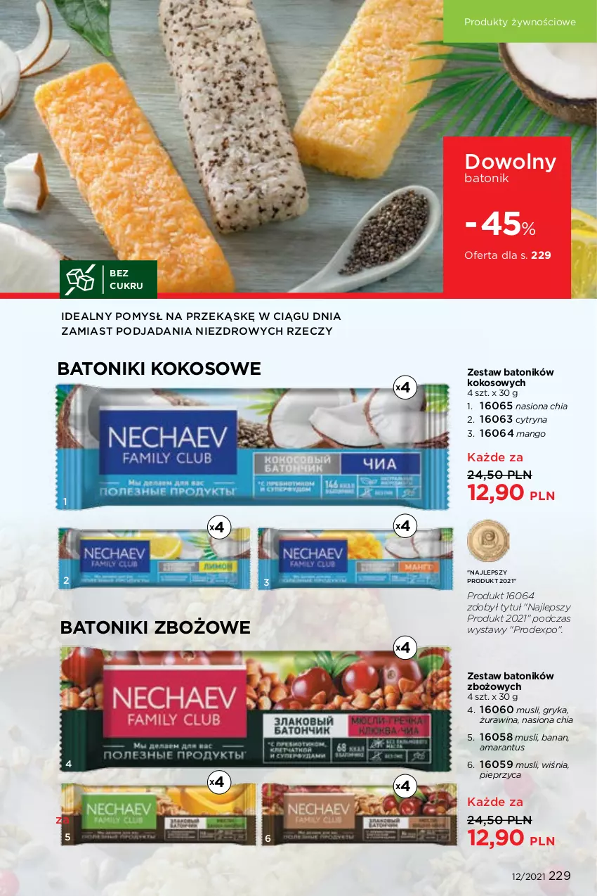 Gazetka promocyjna Faberlic - Gazetka - ważna 16.08 do 15.09.2021 - strona 229 - produkty: Baton, Chia, Gry, Kokos, Mango, Mus, Pieprz, Tonik